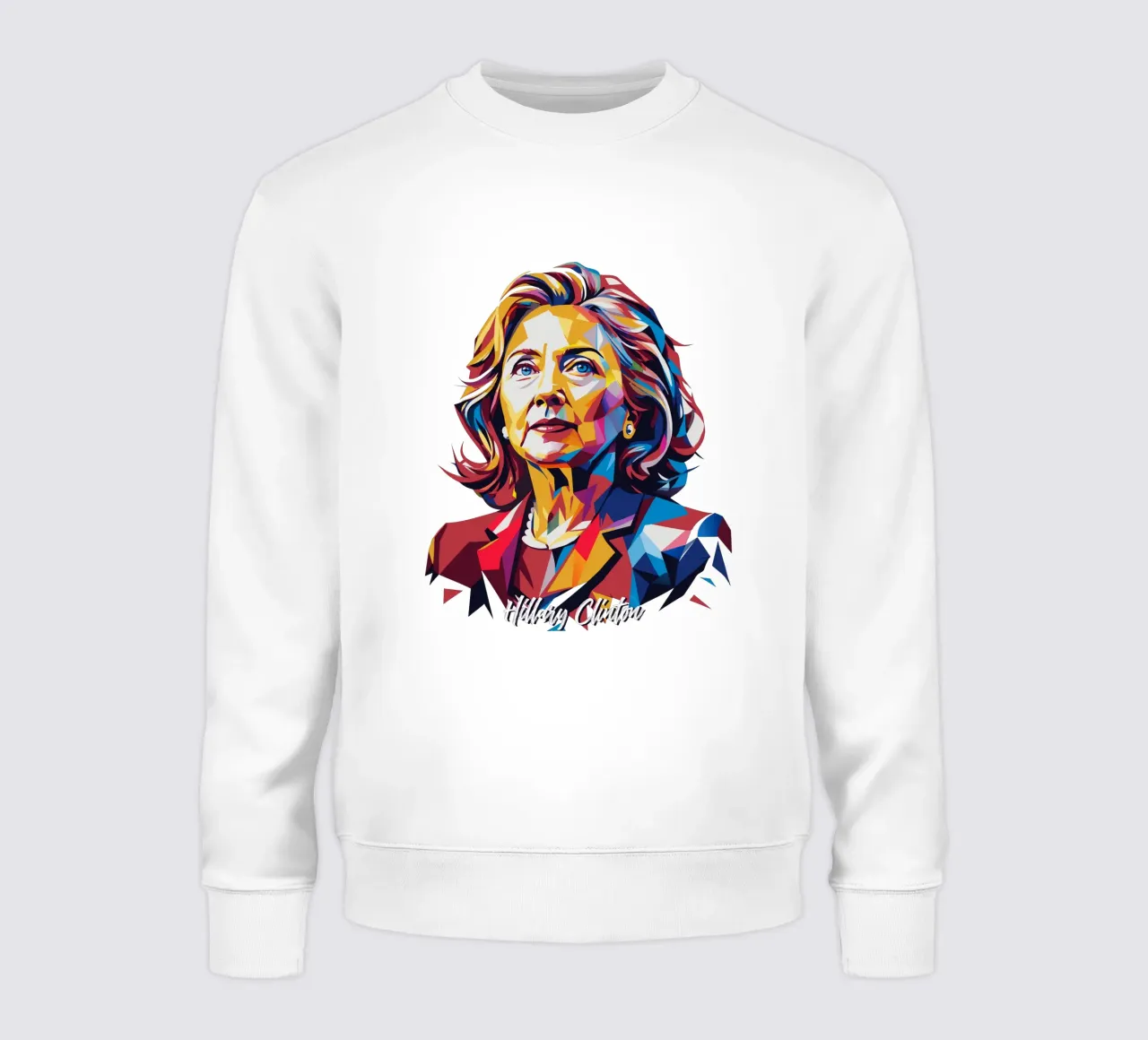 Hillary Clinton in WPAP Pop Art Sweatshirt von vectorartnesia
