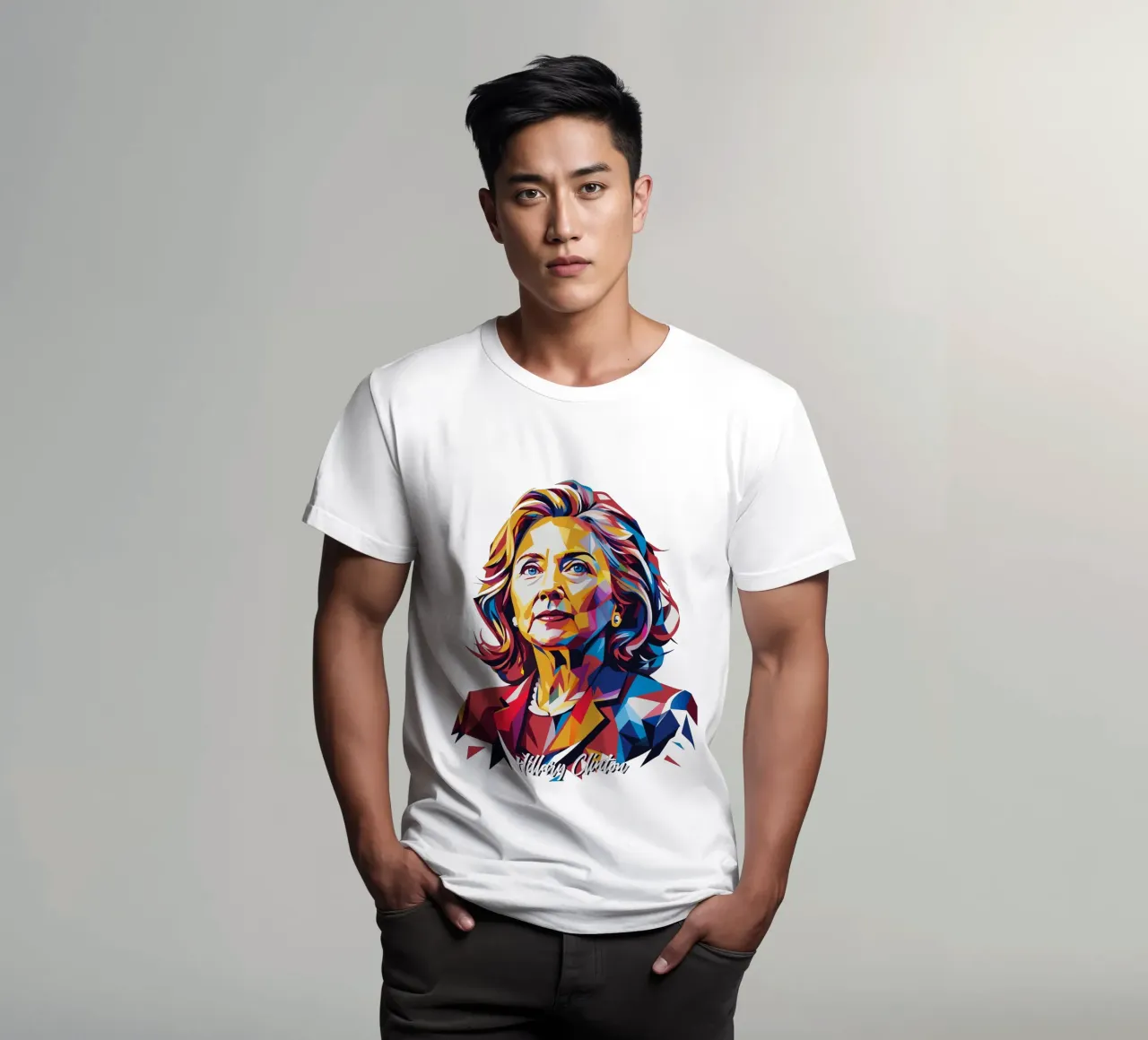 Hillary Clinton in WPAP Pop Art t-shirt da vectorartnesia