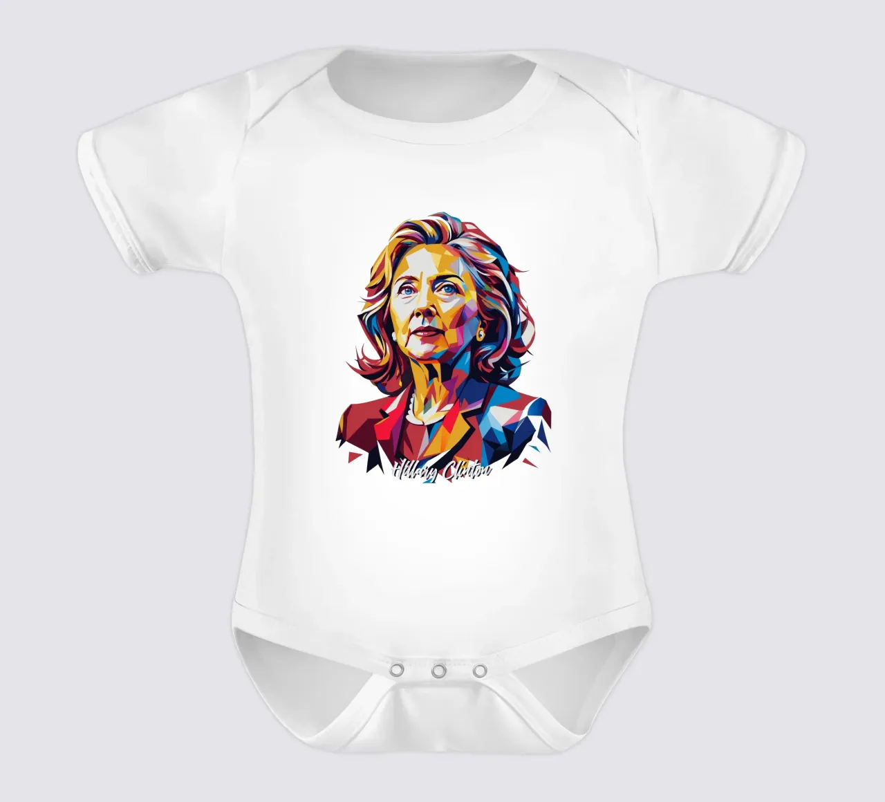 Hillary Clinton in WPAP Pop Art body de bebé de vectorartnesia