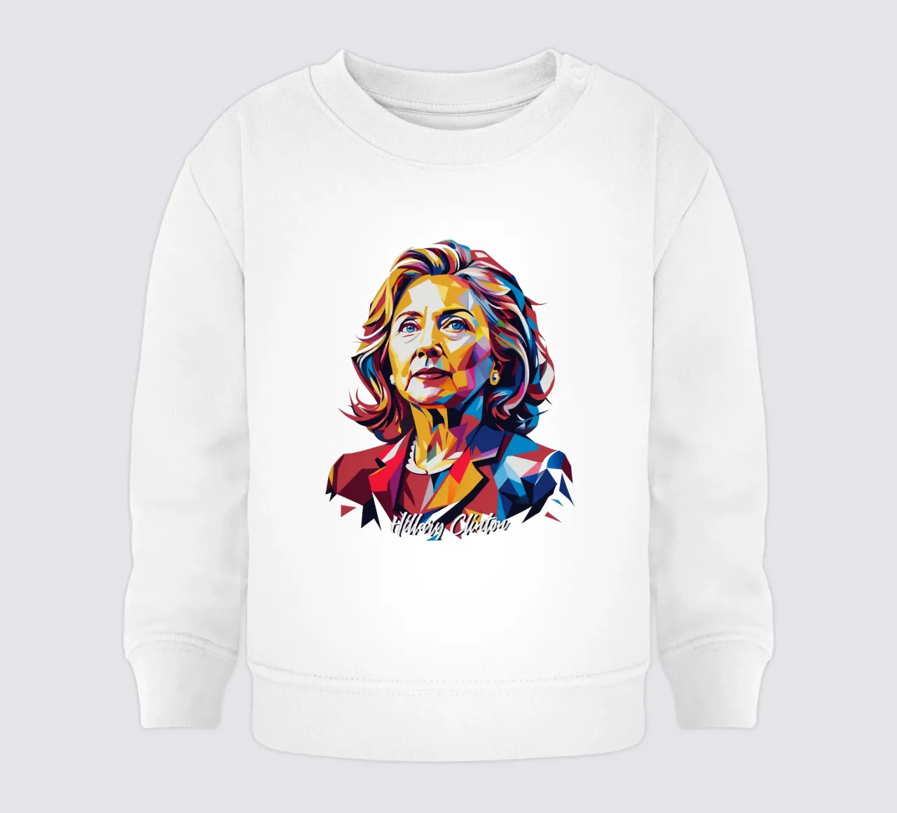 Hillary Clinton in WPAP Pop Art baby sweatshirt by vectorartnesia