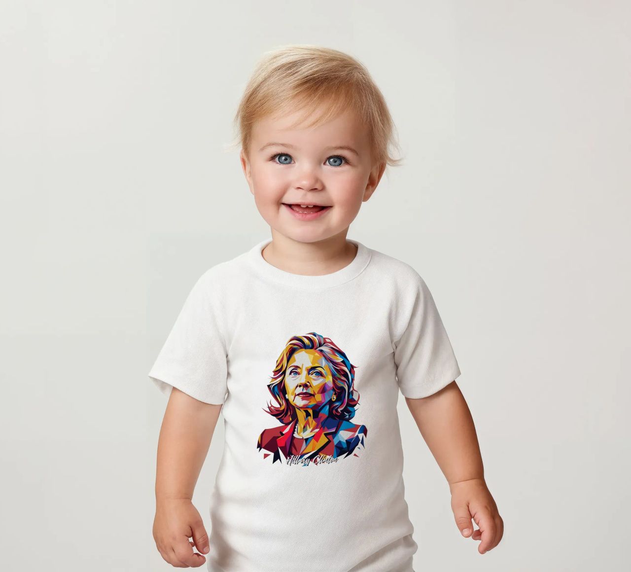 Hillary Clinton in WPAP Pop Art maglietta neonato da vectorartnesia