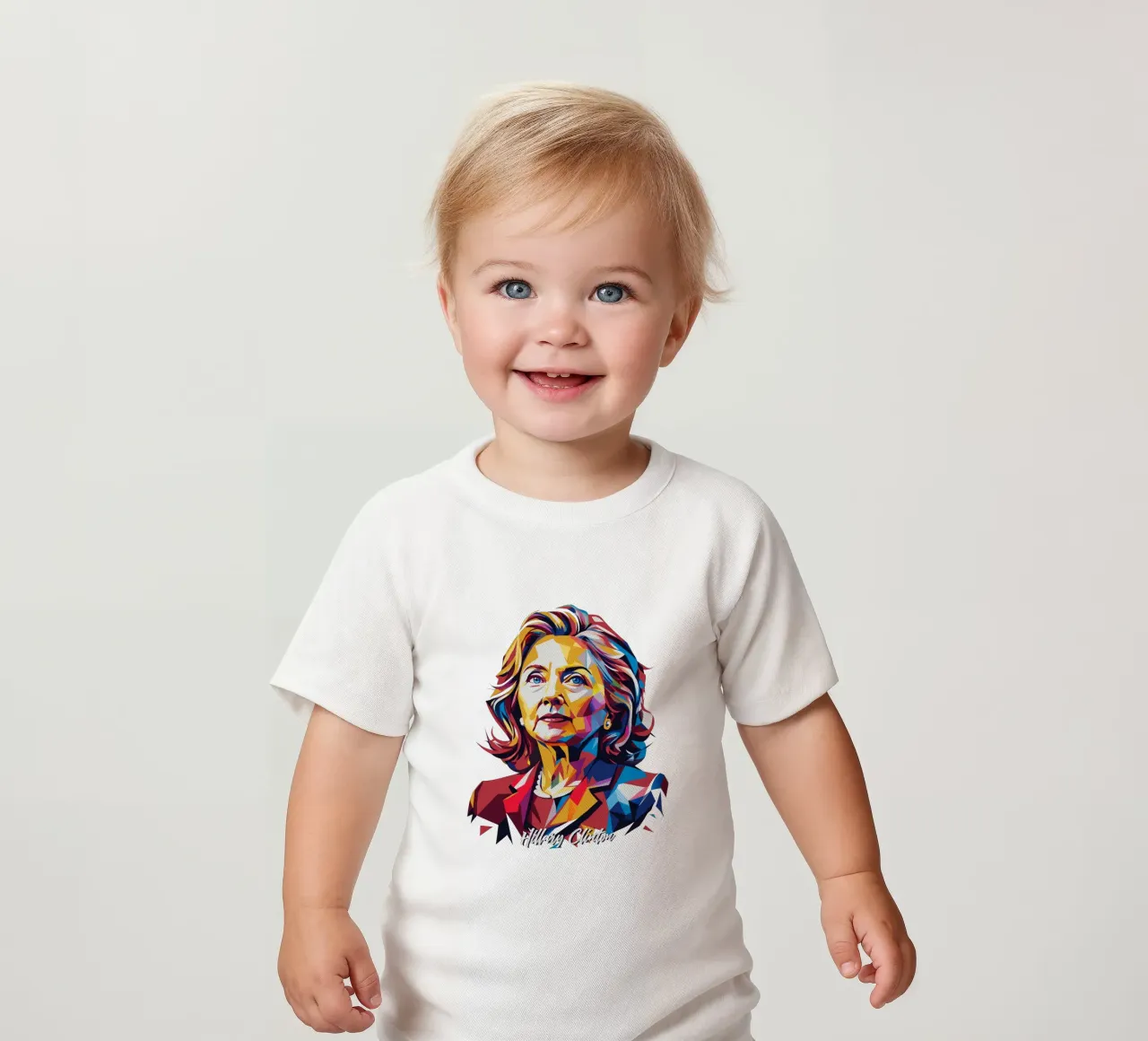 Hillary Clinton in WPAP Pop Art maglietta neonato da vectorartnesia