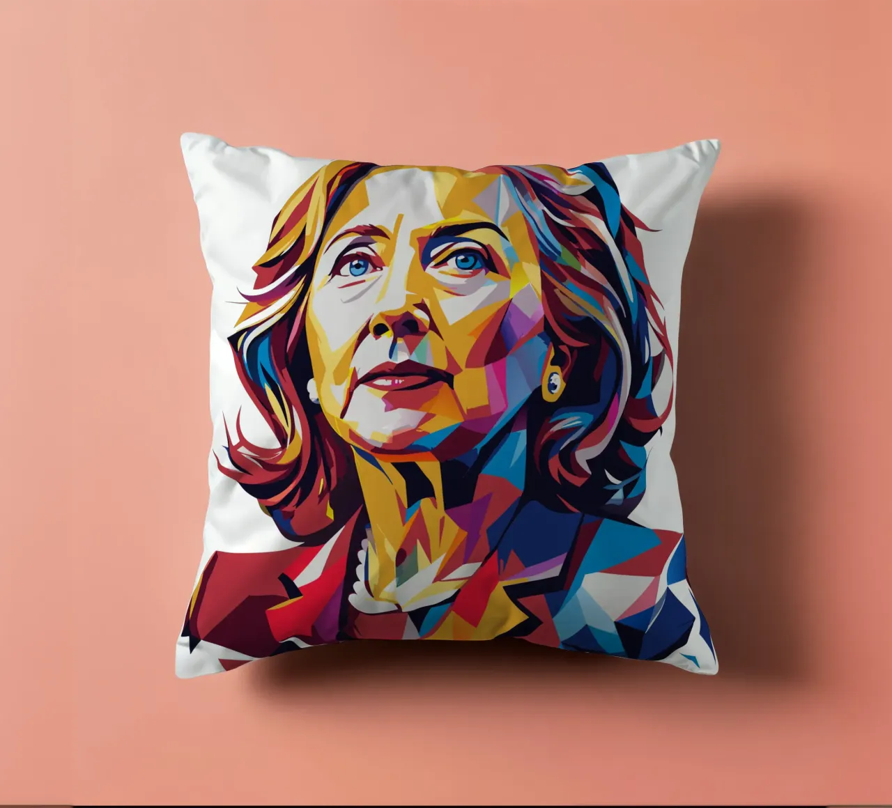 Hillary Clinton in WPAP Pop Art cojín de vectorartnesia