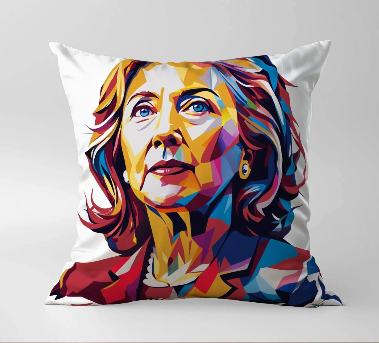 Hillary Clinton in WPAP Pop Art cuscino da vectorartnesia