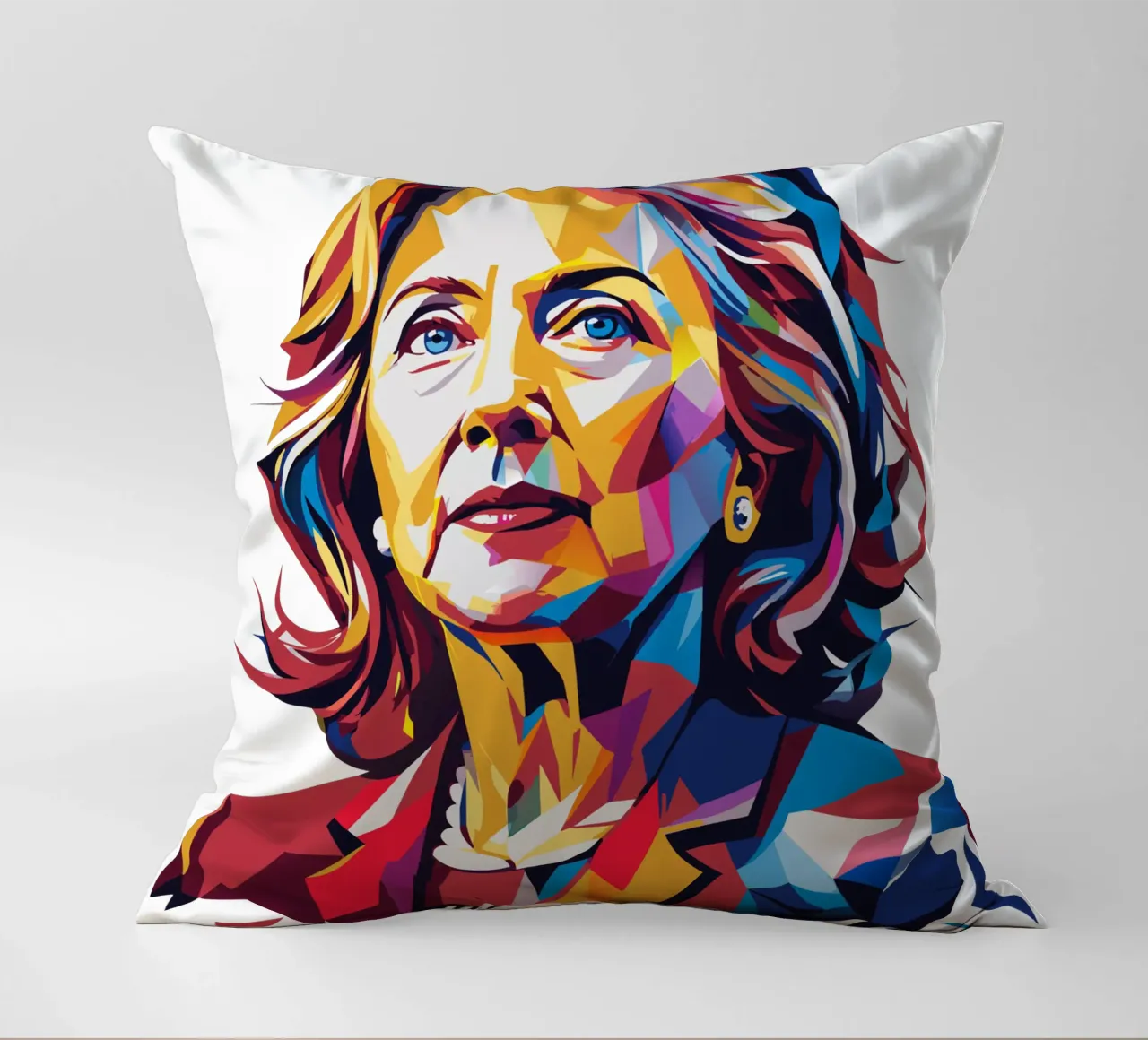 Hillary Clinton in WPAP Pop Art cojín de vectorartnesia