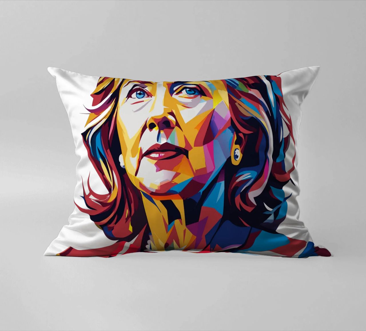 Hillary Clinton in WPAP Pop Art cuscino da vectorartnesia