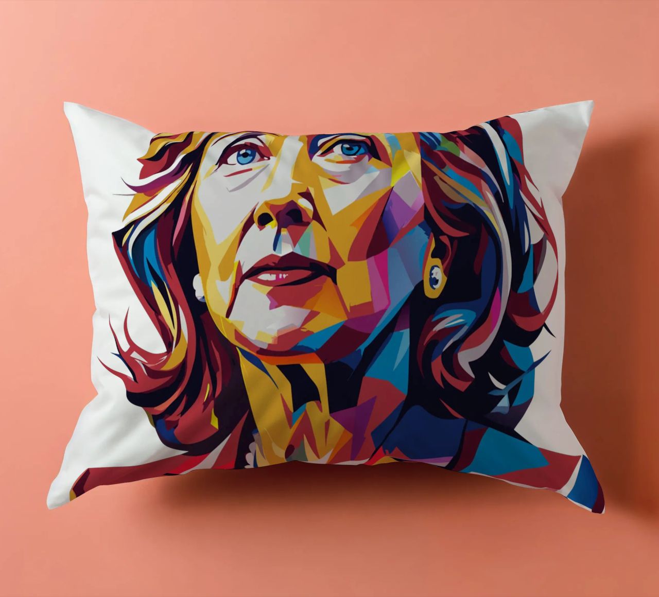 Hillary Clinton in WPAP Pop Art cuscino da vectorartnesia