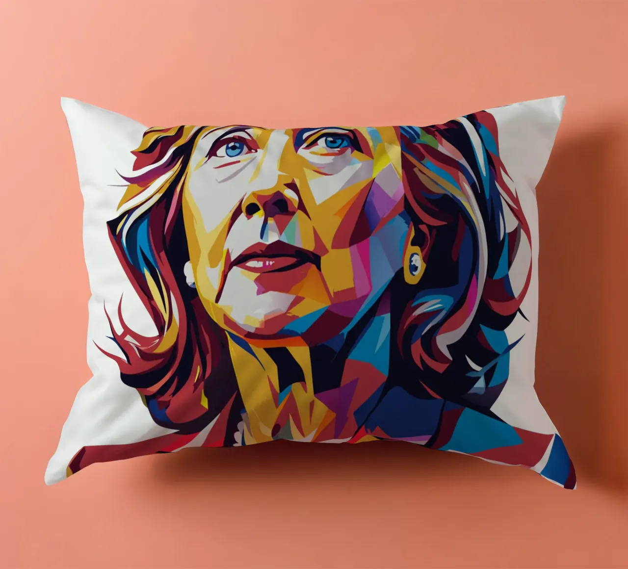 Hillary Clinton in WPAP Pop Art cojín de vectorartnesia