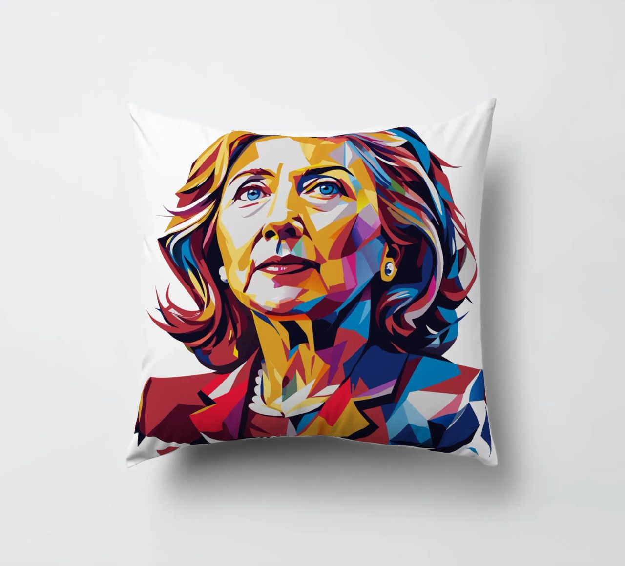 Hillary Clinton in WPAP Pop Art cuscino da vectorartnesia
