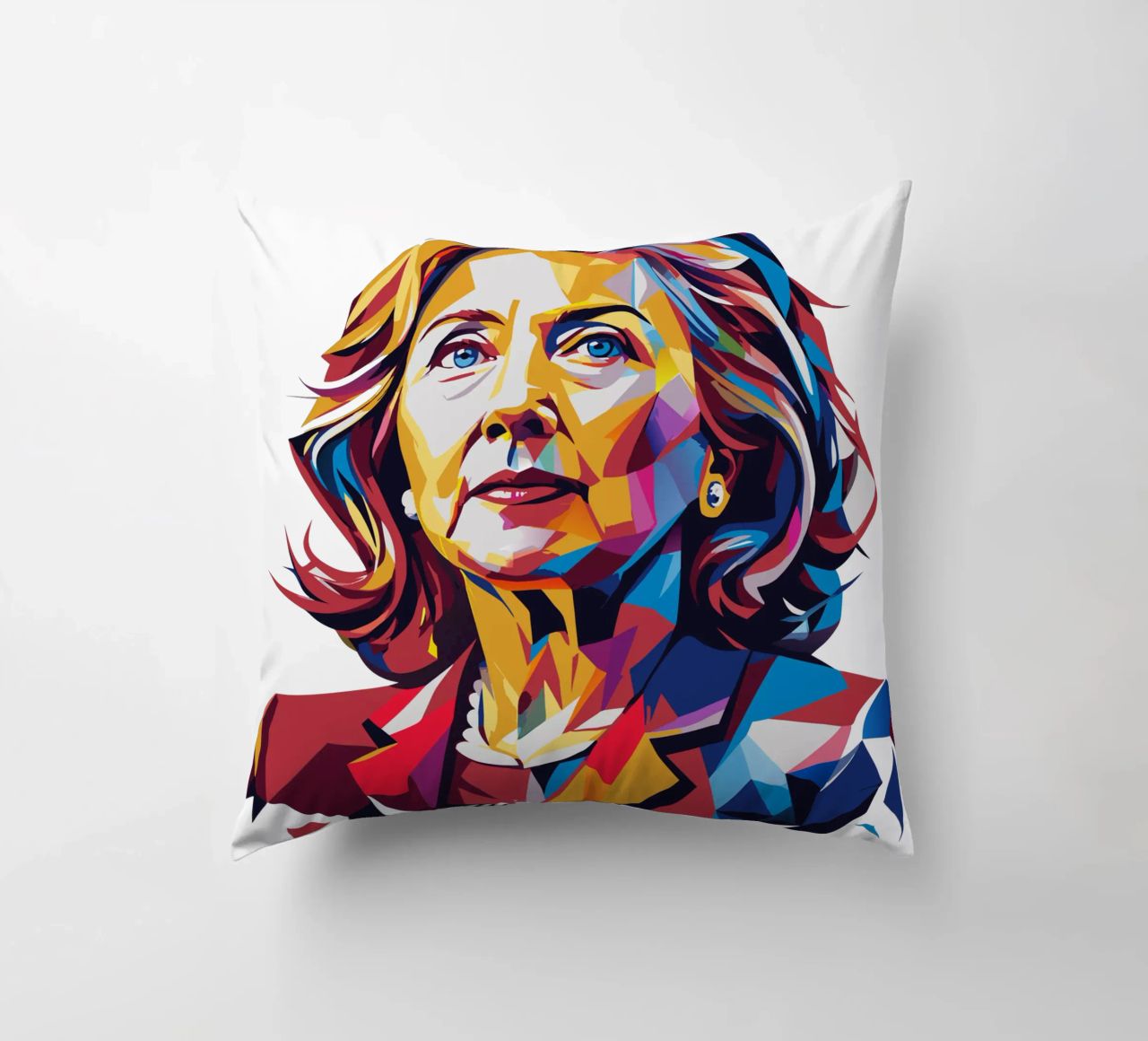 Hillary Clinton in WPAP Pop Art cuscino da vectorartnesia