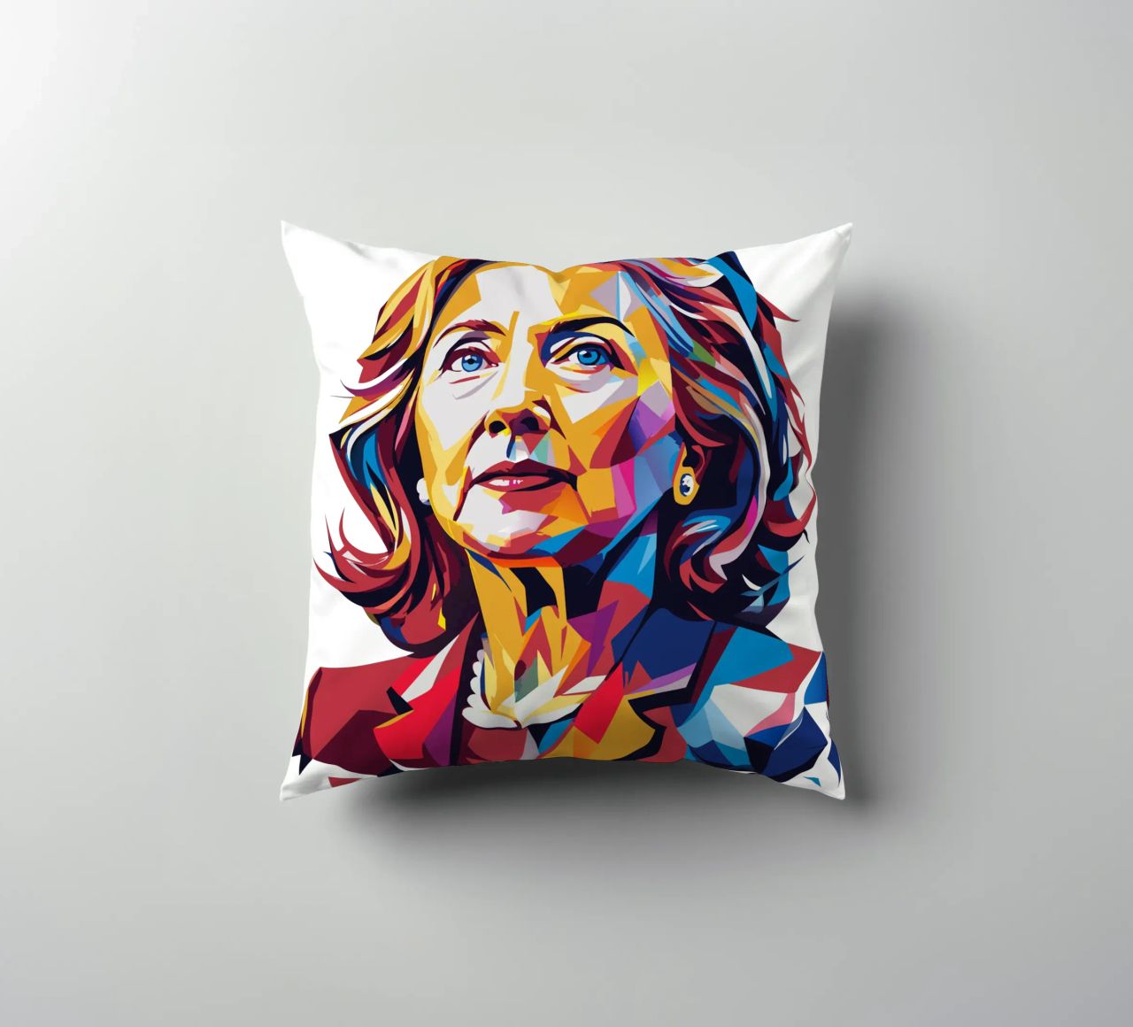 Hillary Clinton in WPAP Pop Art cuscino da vectorartnesia