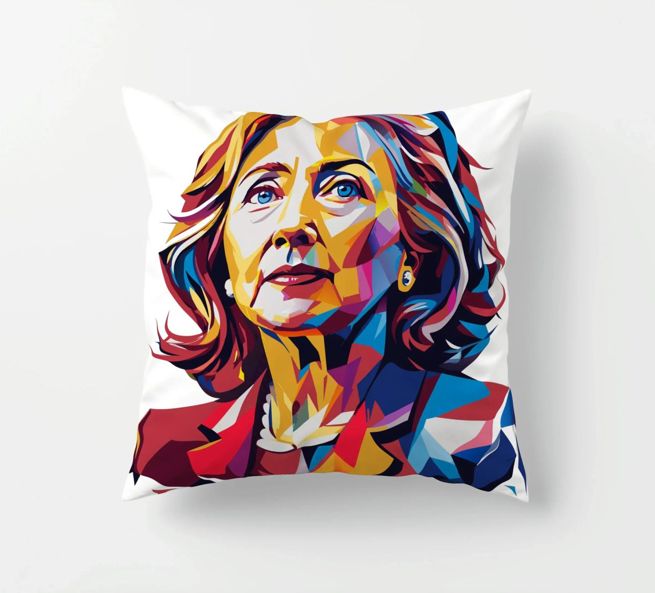 Hillary Clinton in WPAP Pop Art cuscino da vectorartnesia