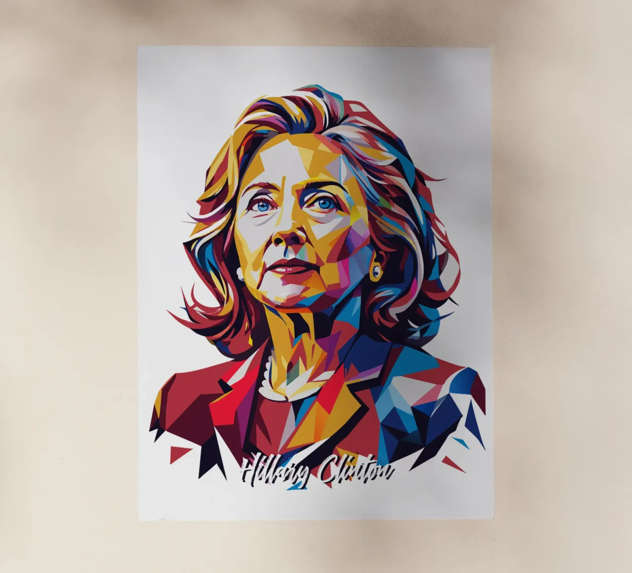 Hillary Clinton in WPAP Pop Art pellicola backlit da vectorartnesia