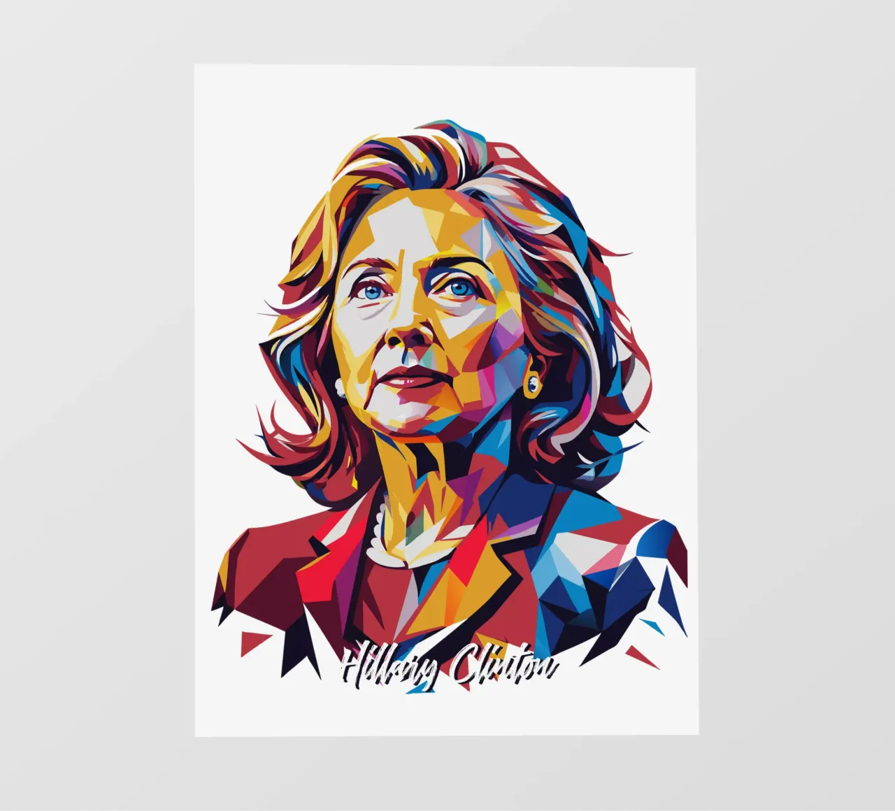 Hillary Clinton in WPAP Pop Art lámina retroiluminada de vectorartnesia