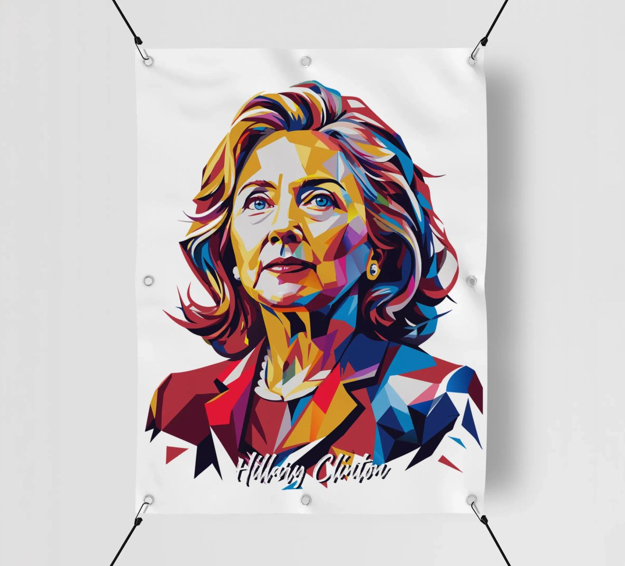 Hillary Clinton in WPAP Pop Art telo in pvc da vectorartnesia