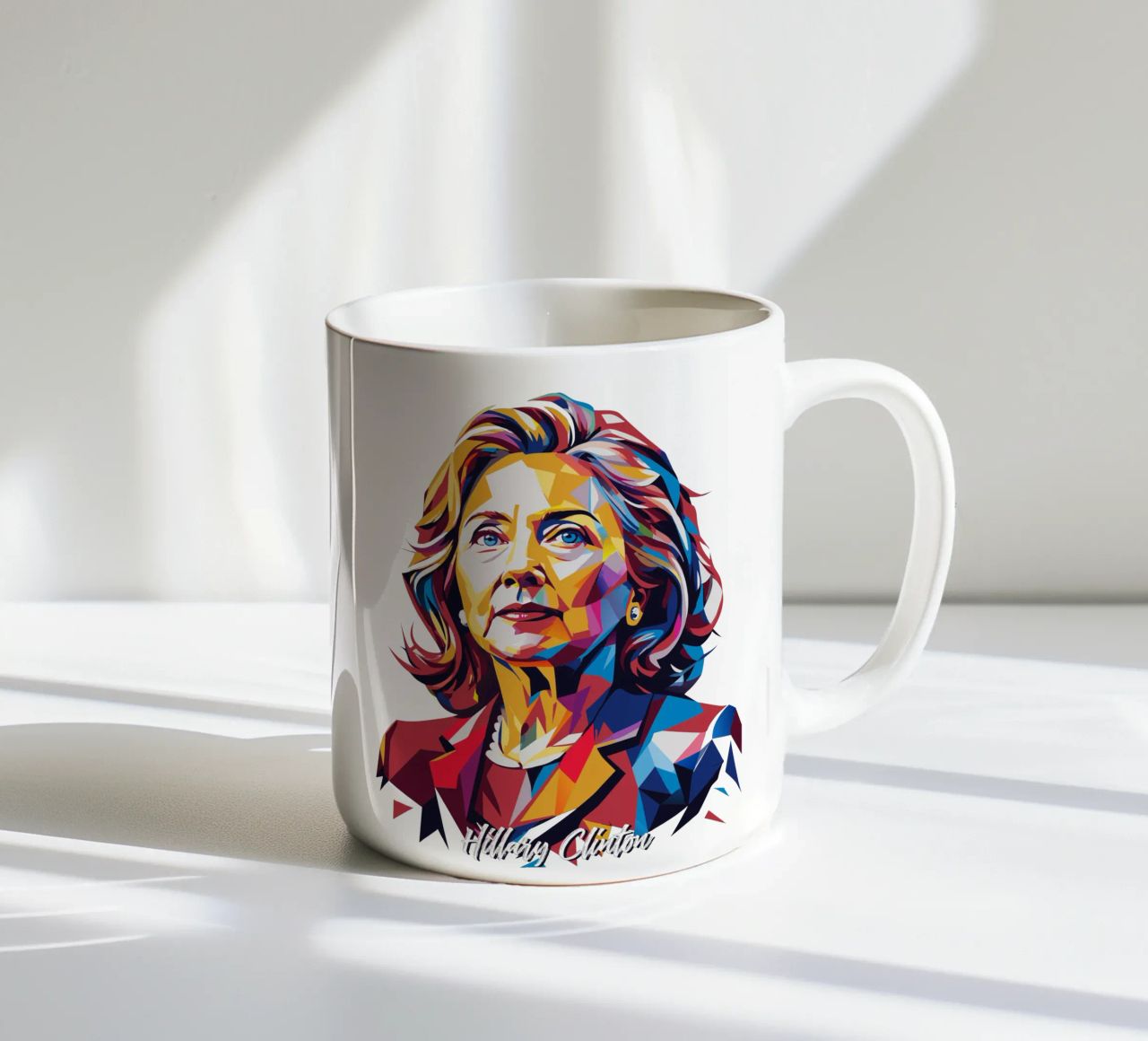 Hillary Clinton in WPAP Pop Art tazza in ceramica da vectorartnesia