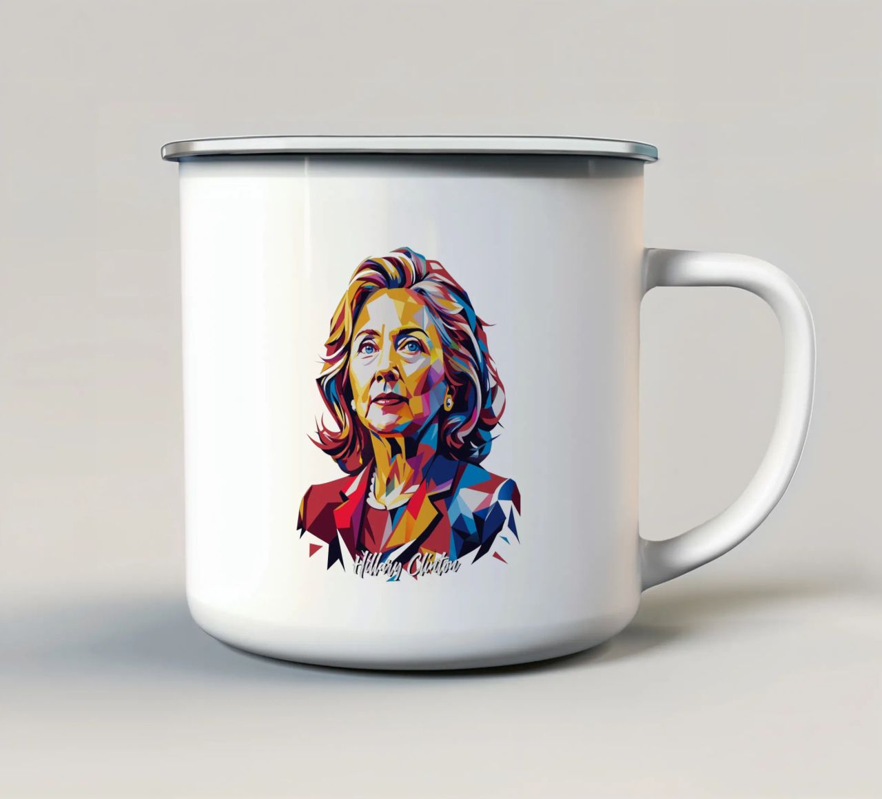 Hillary Clinton in WPAP Pop Art tazza in smalto da vectorartnesia