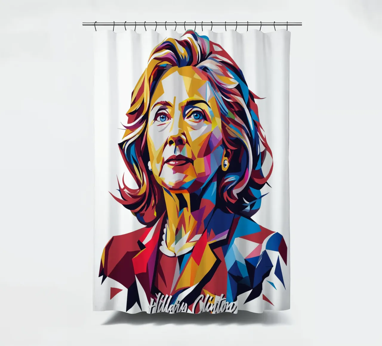 Hillary Clinton in WPAP Pop Art tenda da doccia da vectorartnesia