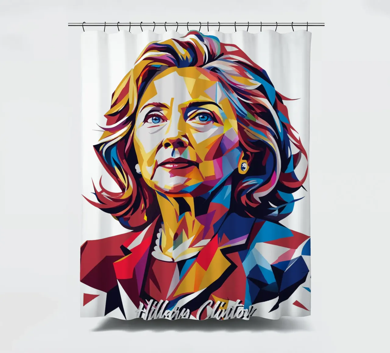 Hillary Clinton in WPAP Pop Art tenda da doccia da vectorartnesia