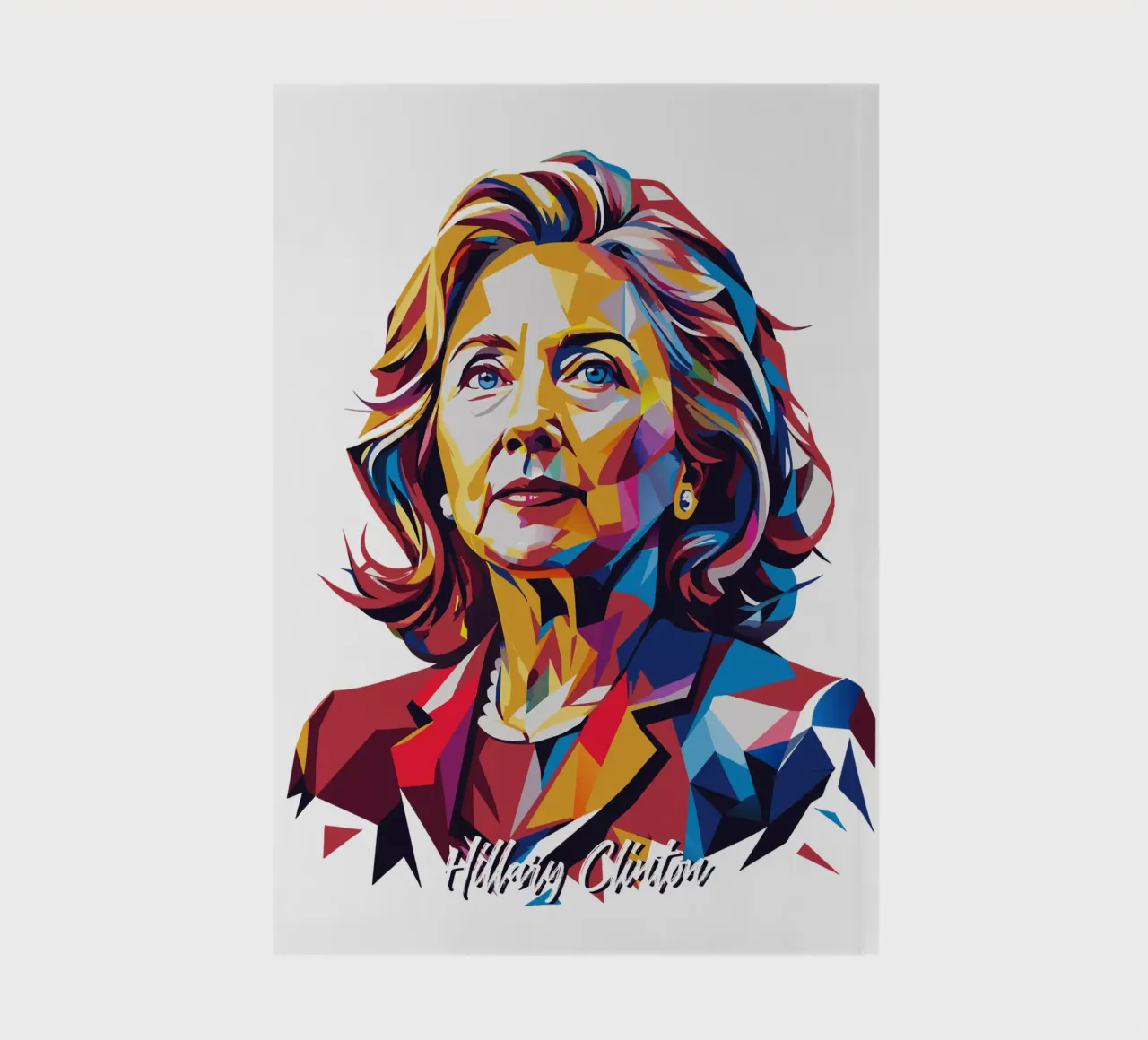Hillary Clinton in WPAP Pop Art notebook by vectorartnesia