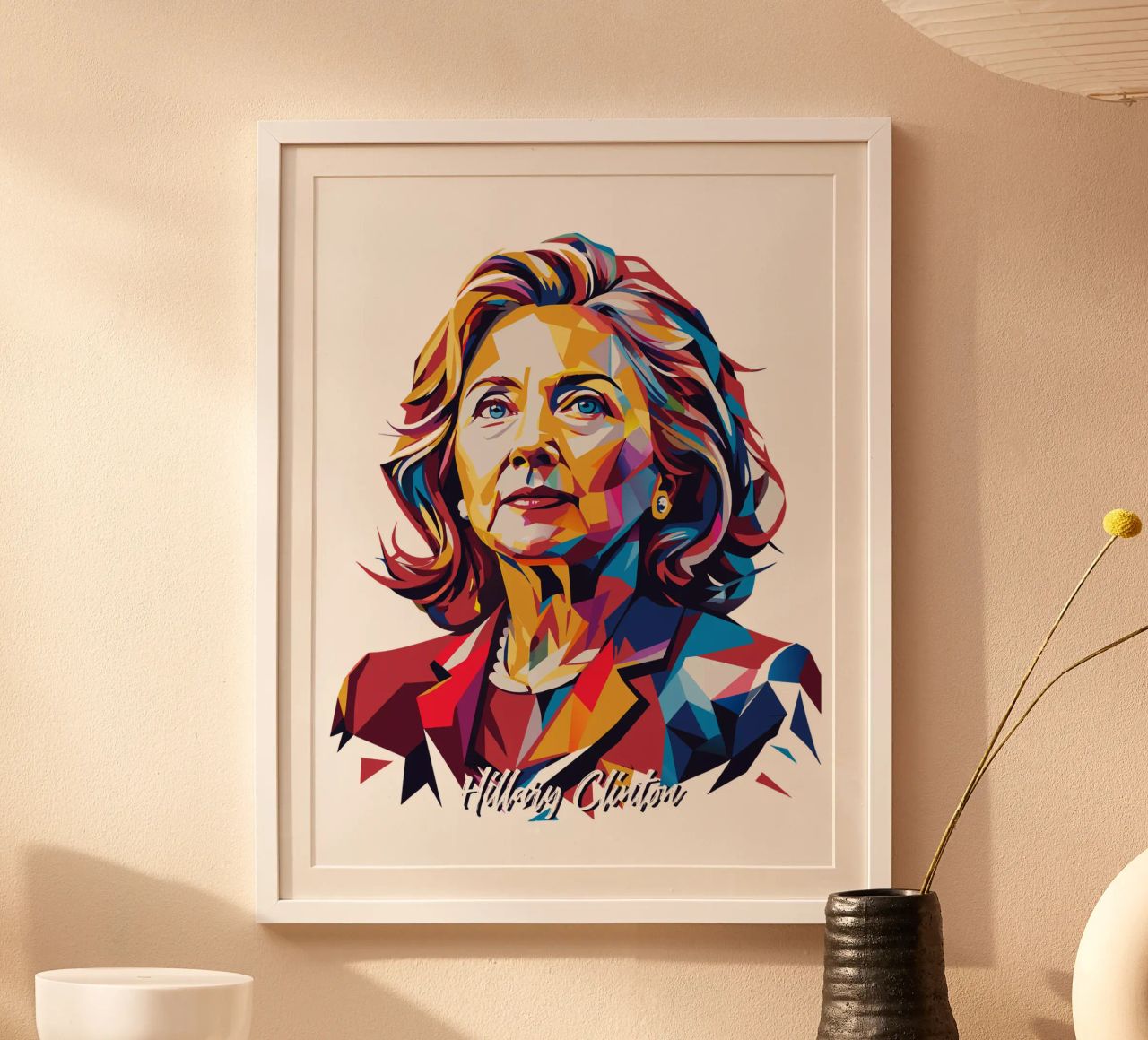 Hillary Clinton in WPAP Pop Art carta hahnemühle da vectorartnesia