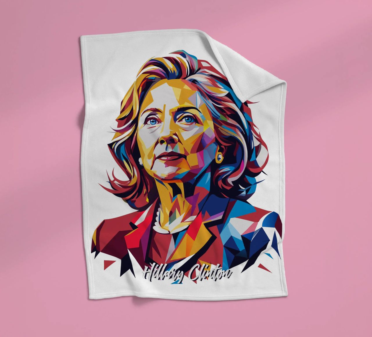 Hillary Clinton in WPAP Pop Art coperta in pile da vectorartnesia