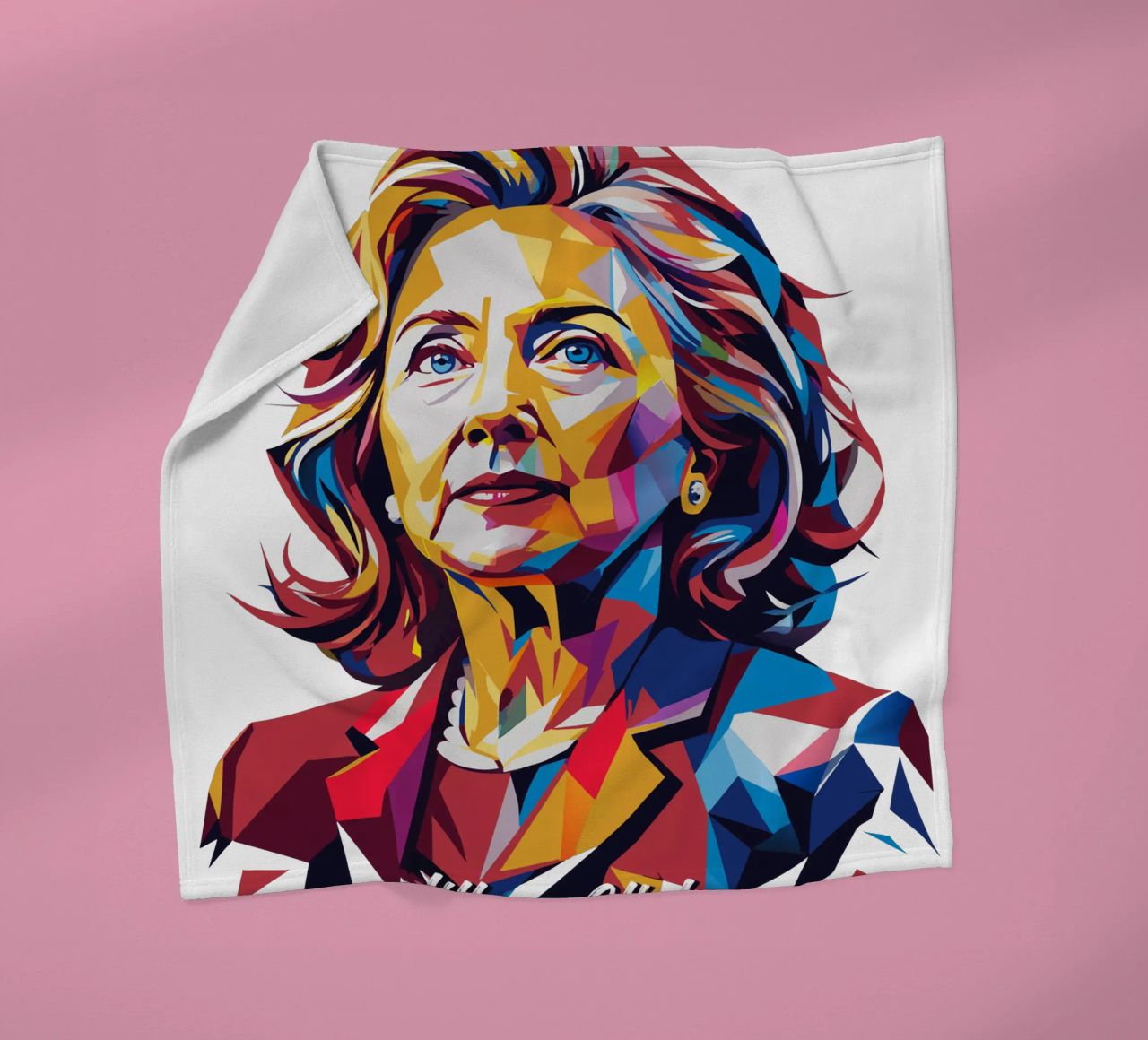 Hillary Clinton in WPAP Pop Art coperta in pile da vectorartnesia