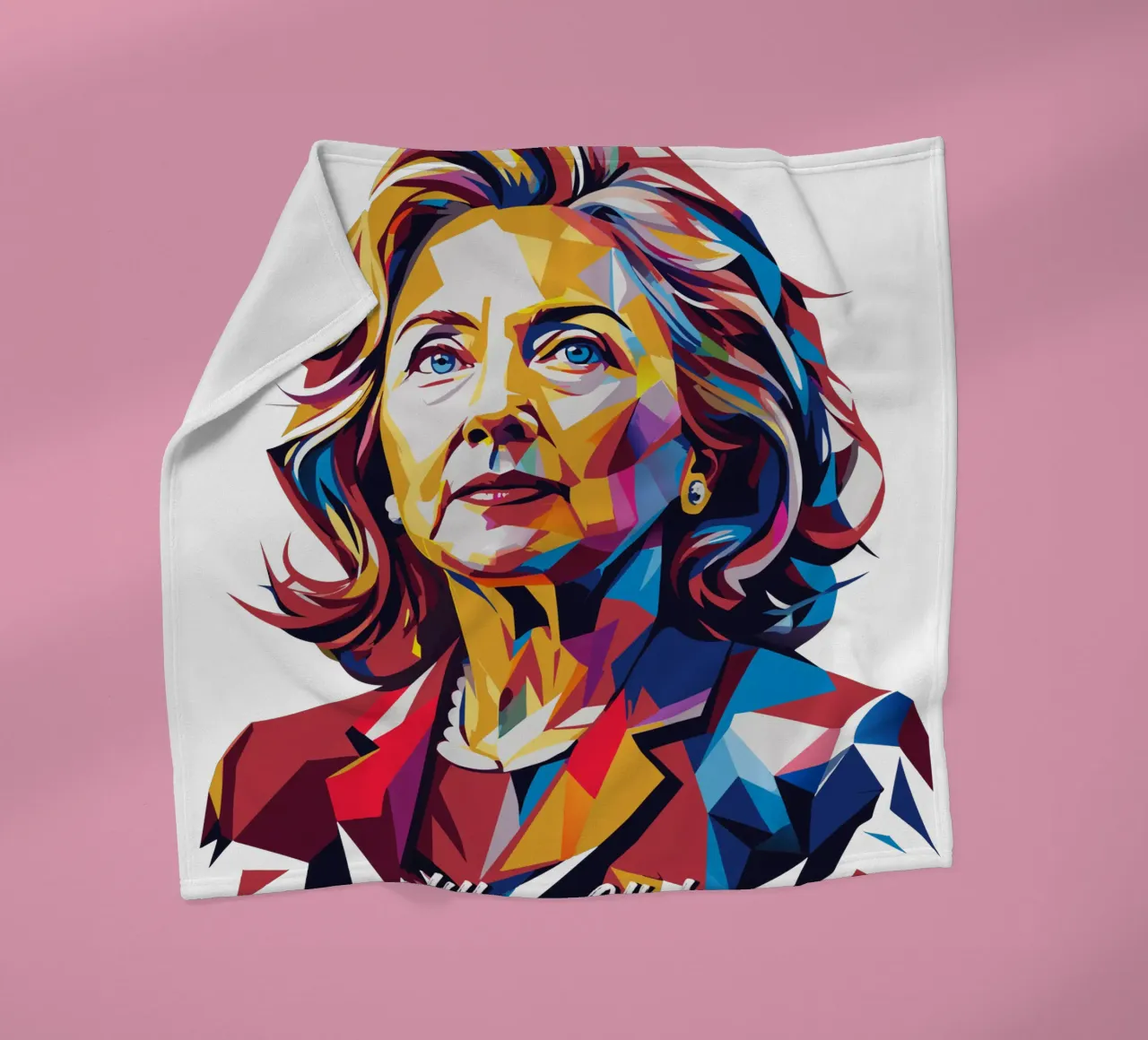 Hillary Clinton in WPAP Pop Art coperta in pile da vectorartnesia