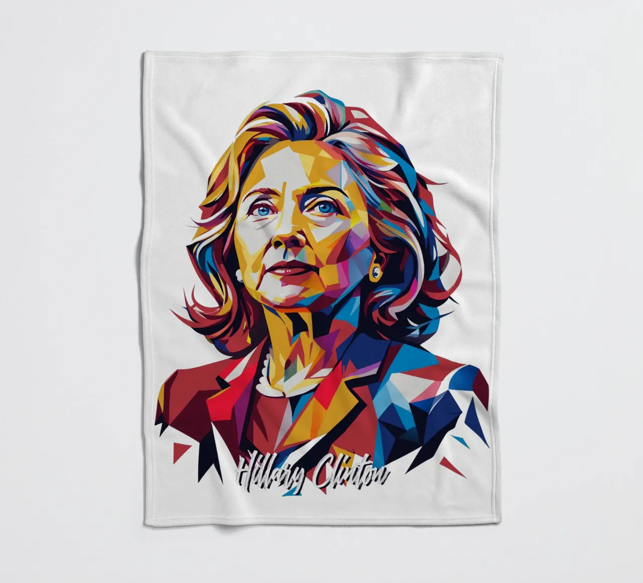 Hillary Clinton in WPAP Pop Art coperta in pile da vectorartnesia