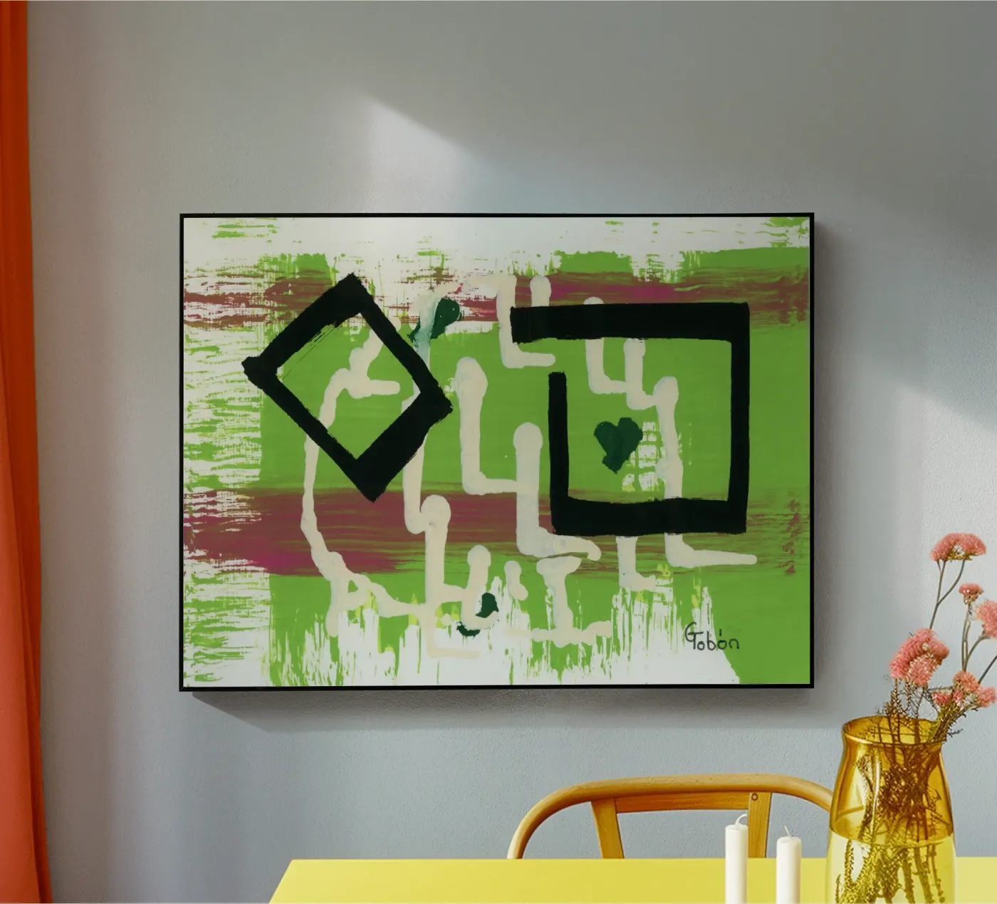 Green little heart plexiglass da gtobonart