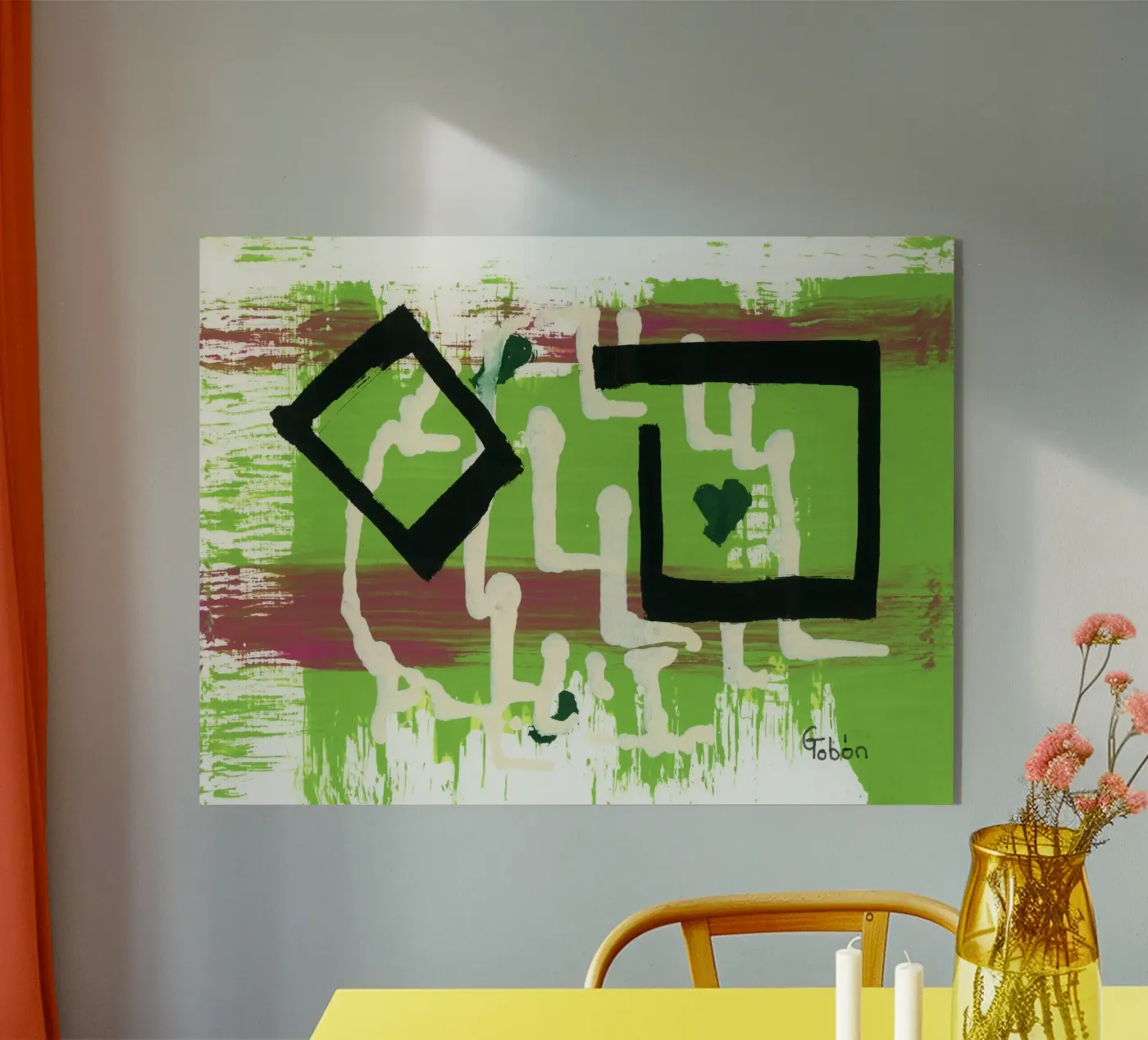 Green little heart plexiglass da gtobonart
