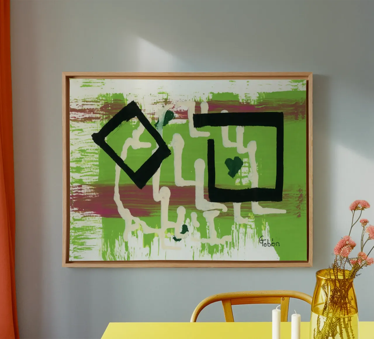 Cuore verde tela da gtobonart