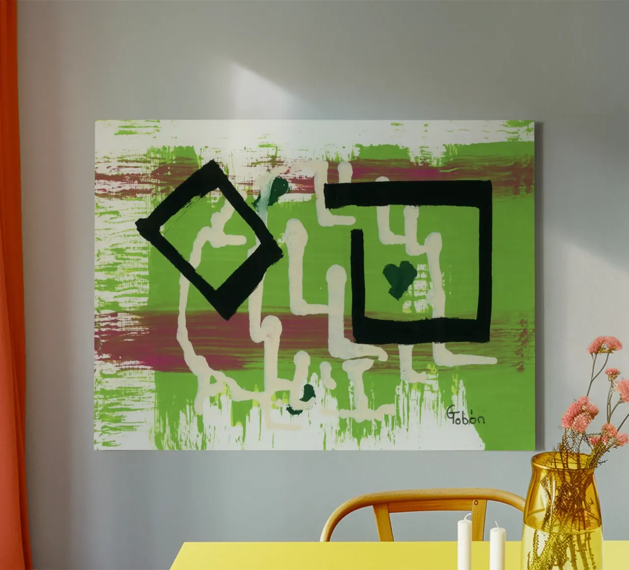 Cuore verde tela da gtobonart