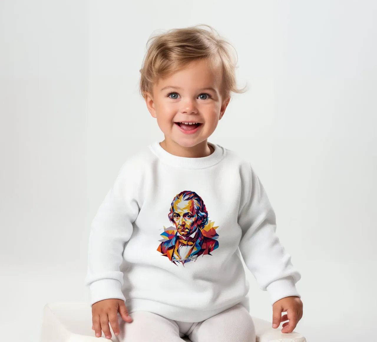Immanuel Kant in WPAP Pop Art baby sweatshirt by vectorartnesia