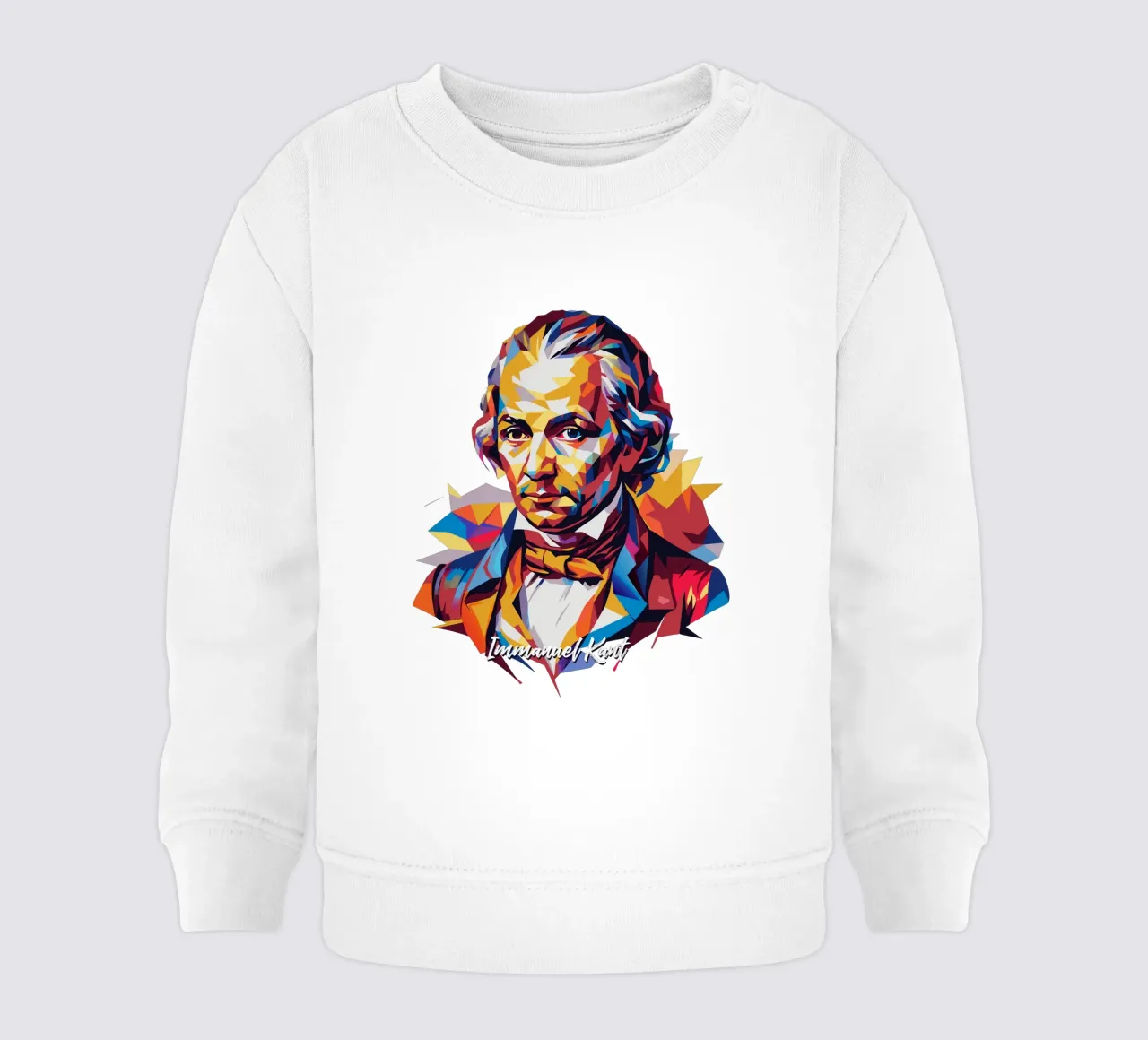 Immanuel Kant in WPAP Pop Art baby sweatshirt van vectorartnesia