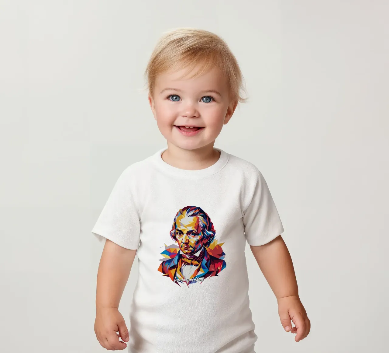 Immanuel Kant in WPAP Pop Art maglietta neonato da vectorartnesia