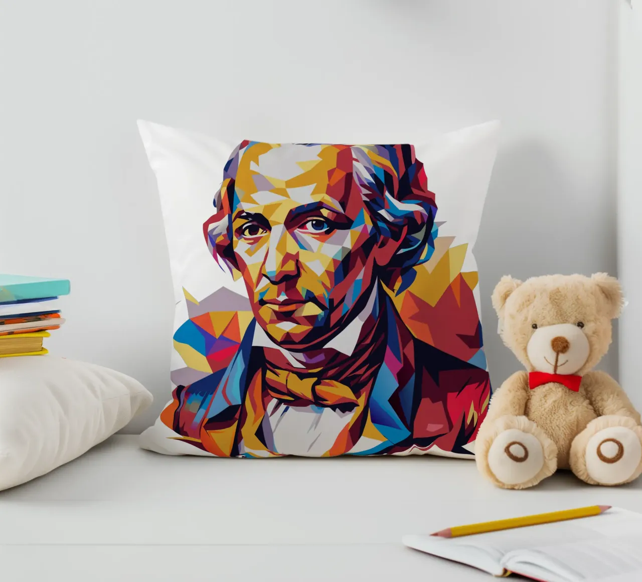 Immanuel Kant in WPAP Pop Art cuscino da vectorartnesia