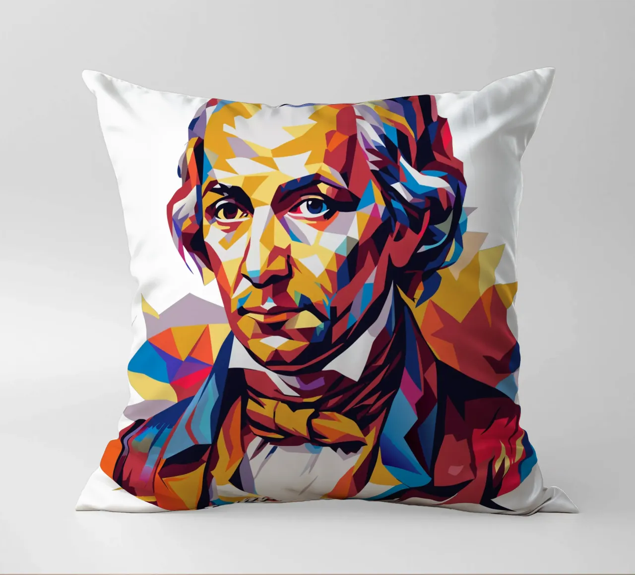 Immanuel Kant in WPAP Pop Art Kissen von vectorartnesia