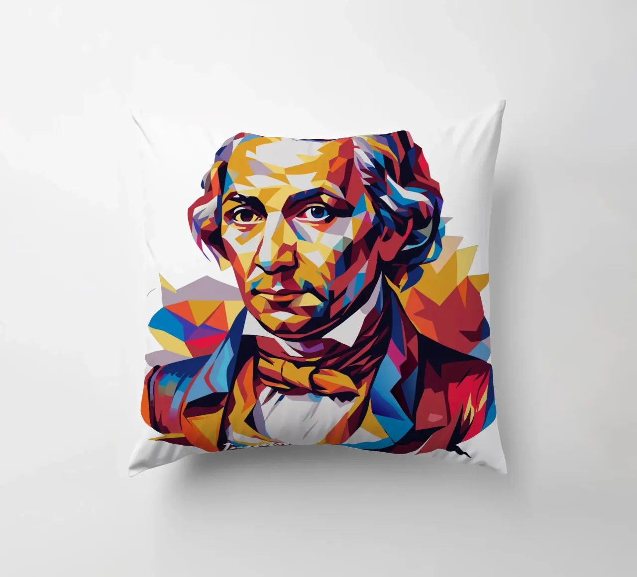 Immanuel Kant in WPAP Pop Art Kissen von vectorartnesia