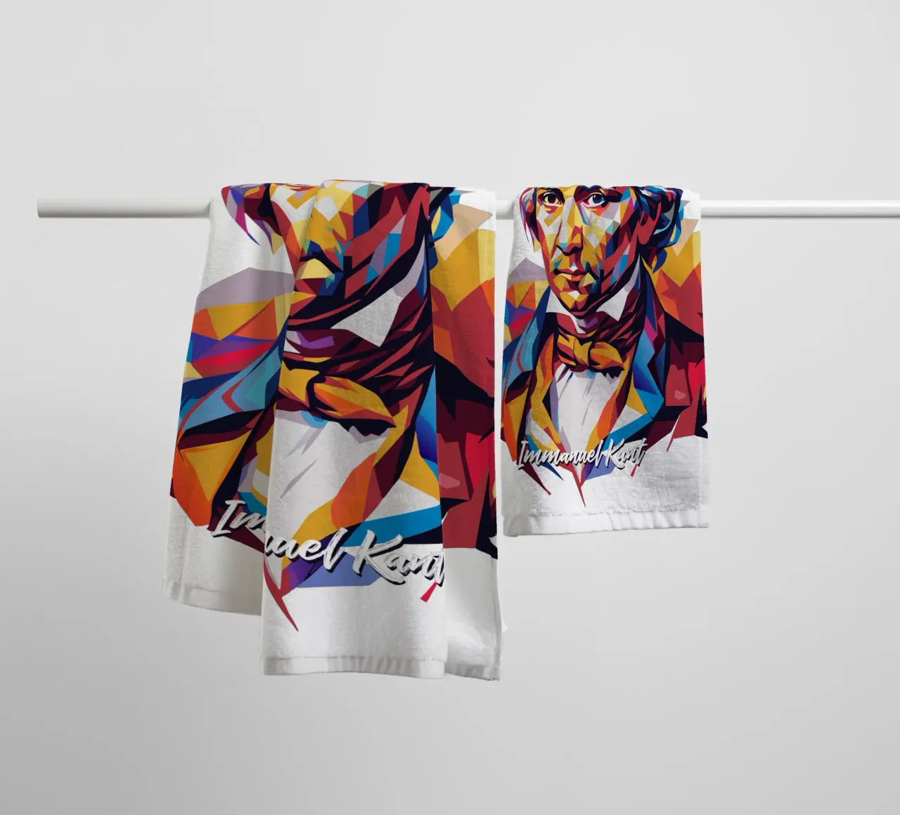 Immanuel Kant in WPAP Pop Art Handtuch von vectorartnesia