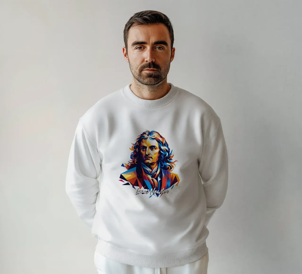Isaac Newton in WPAP Pop Art Sweatshirt von vectorartnesia