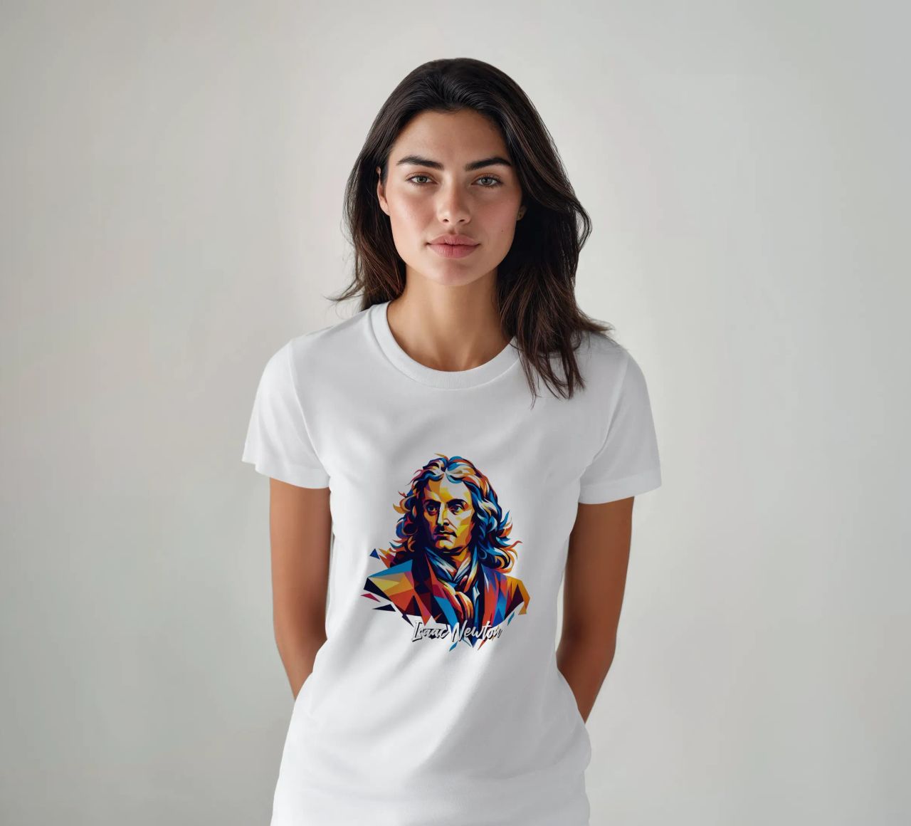 Isaac Newton in WPAP Pop Art t-shirt da vectorartnesia