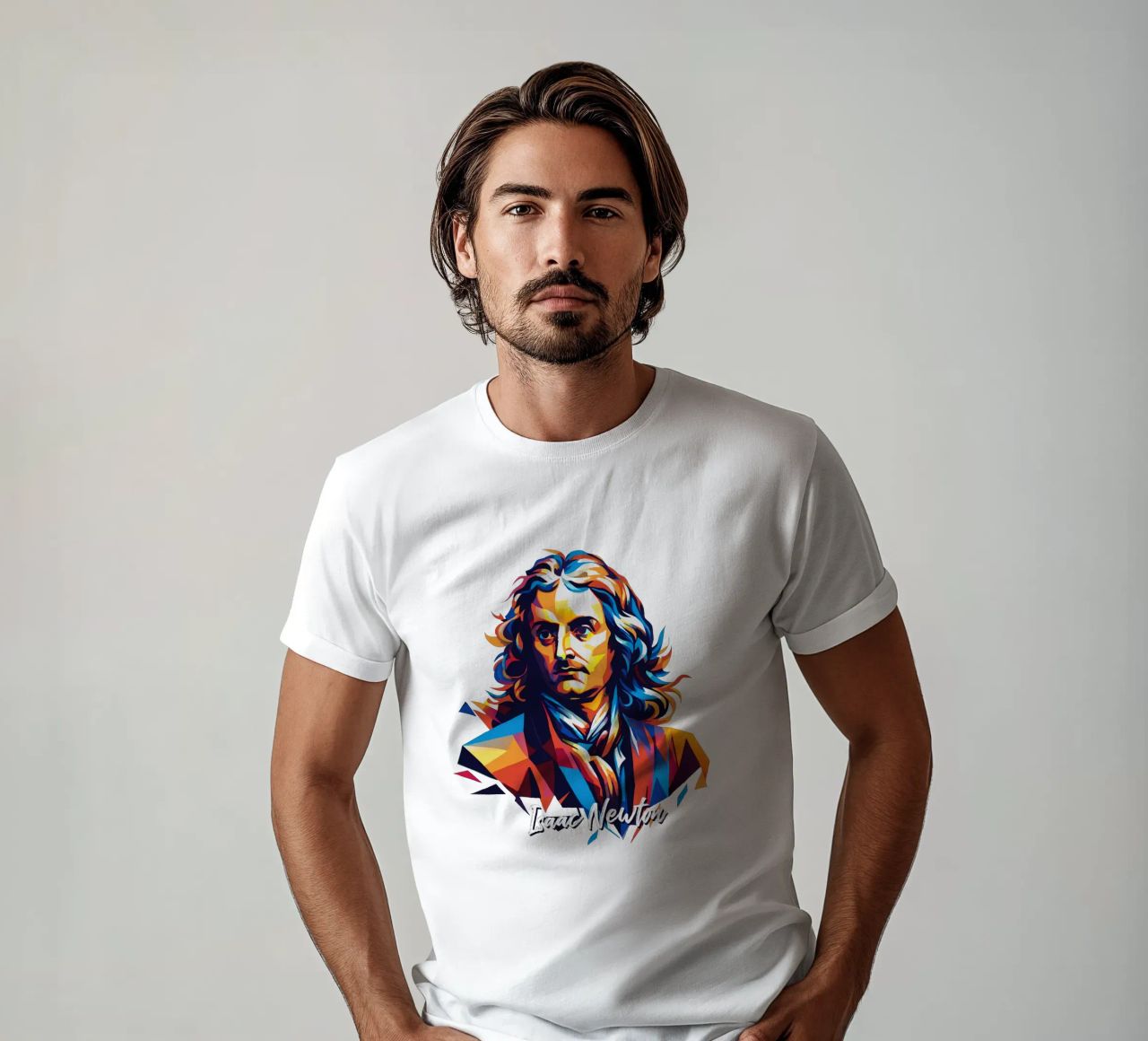 Isaac Newton in WPAP Pop Art t-shirt da vectorartnesia