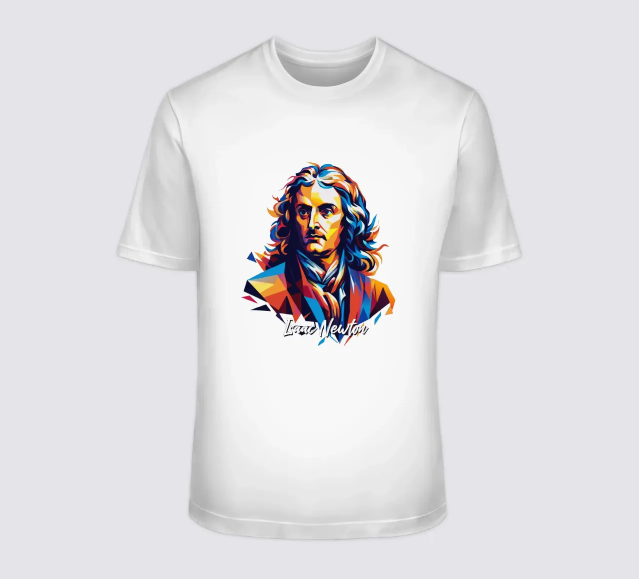 Isaac Newton in WPAP Pop Art T-Shirt von vectorartnesia