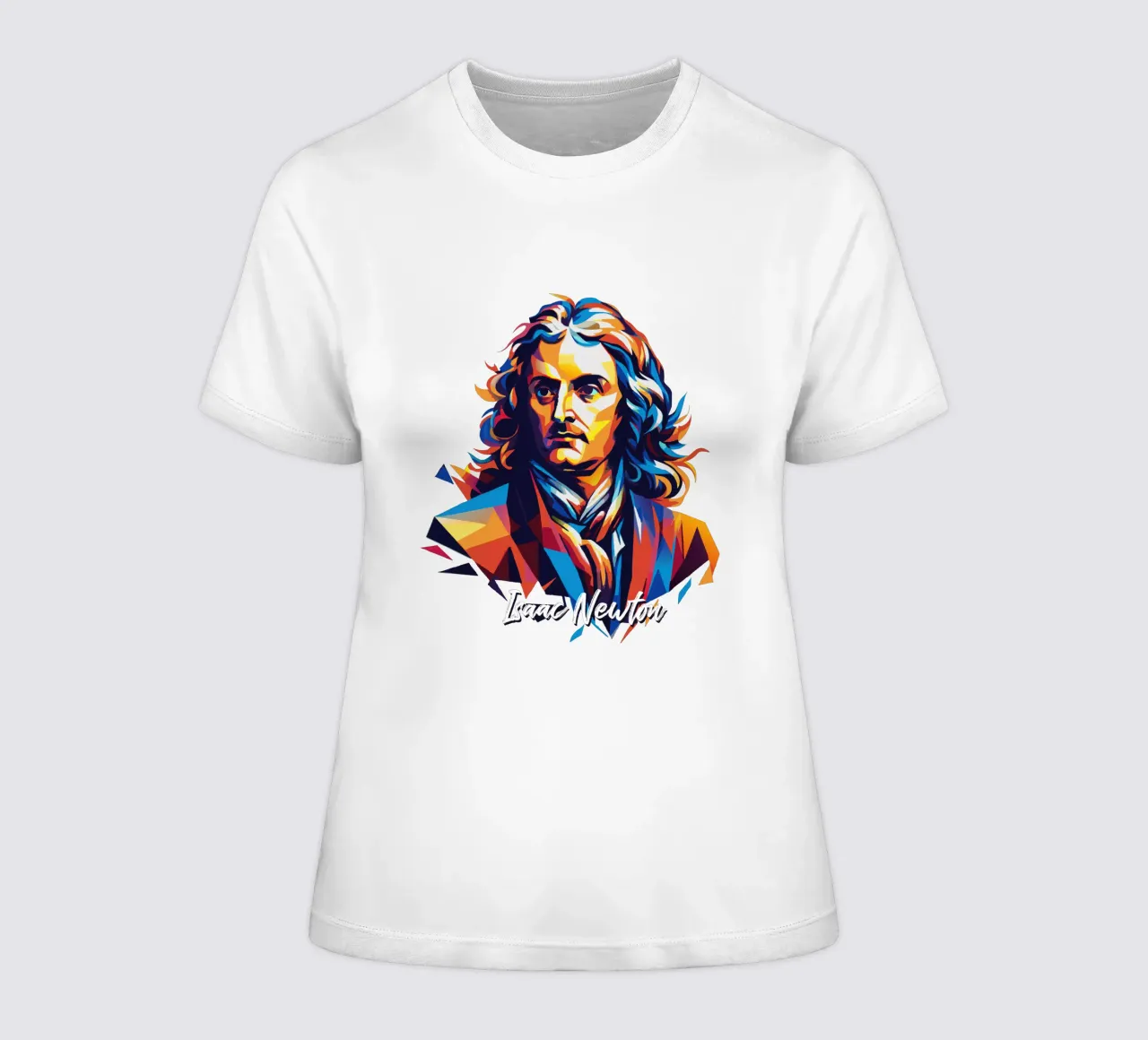 Isaac Newton in WPAP Pop Art Frauen T-Shirt von vectorartnesia