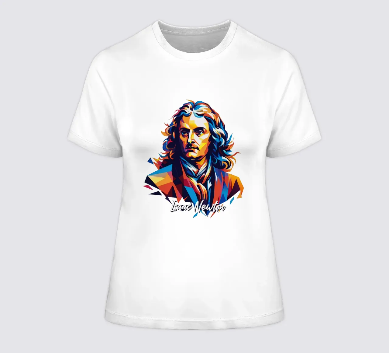 Isaac Newton in WPAP Pop Art t-shirt da donna da vectorartnesia