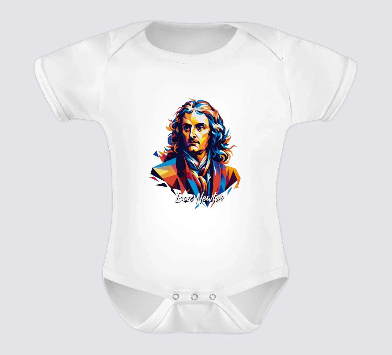 Isaac Newton in WPAP Pop Art body neonato maniche corte da vectorartnesia