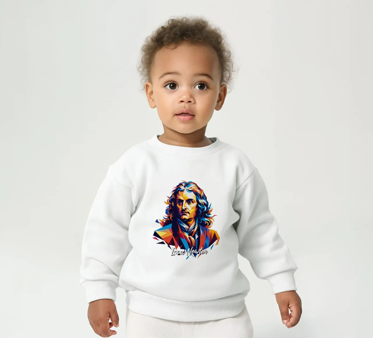 Isaac Newton in WPAP Pop Art Baby Sweatshirt von vectorartnesia