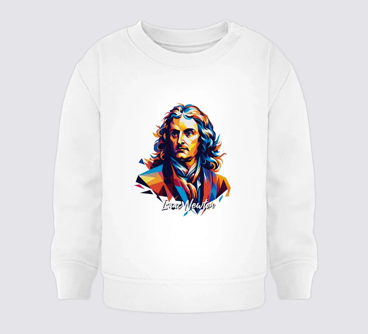 Isaac Newton in WPAP Pop Art Baby Sweatshirt von vectorartnesia