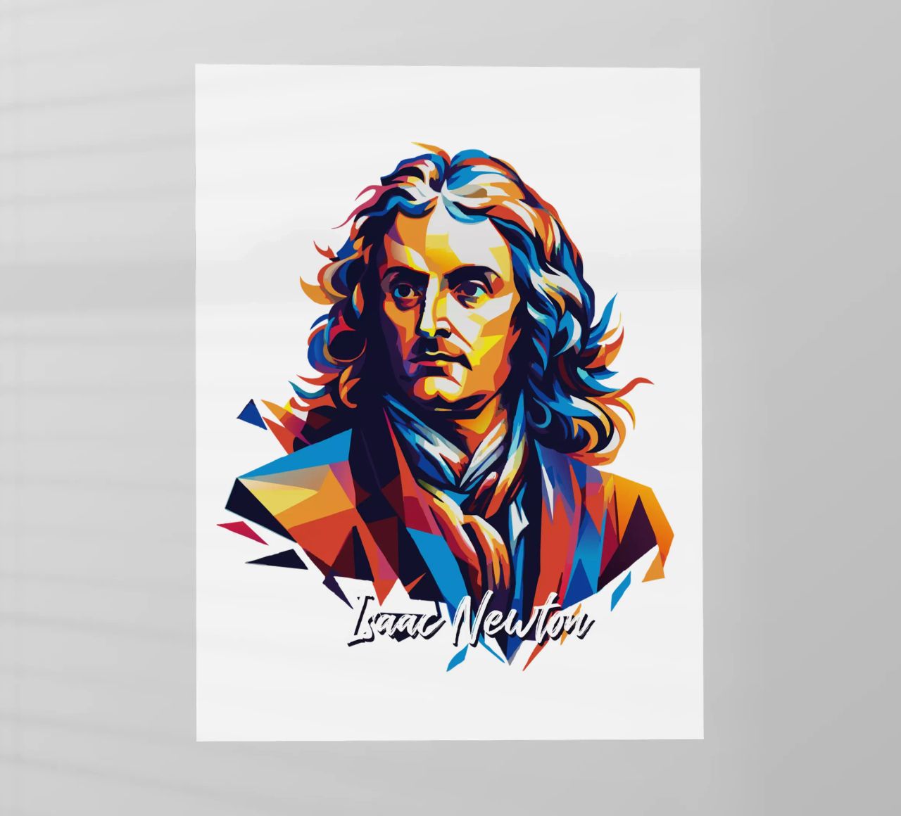 Isaac Newton in WPAP Pop Art pellicola backlit da vectorartnesia